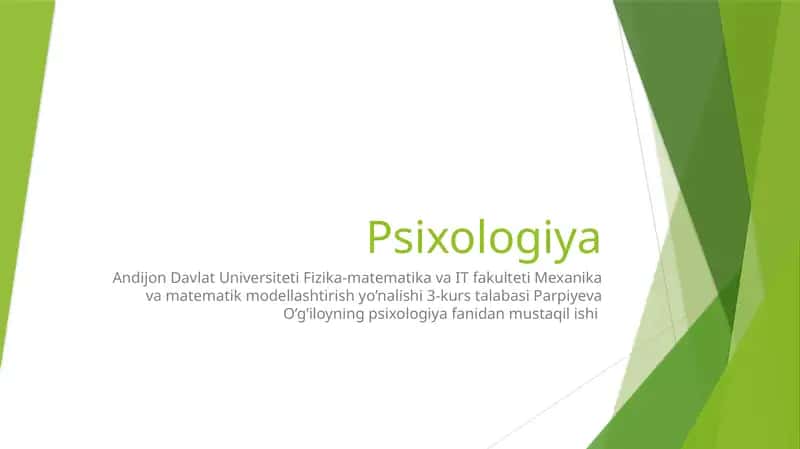 Ilkbolalik davri va psixologiyasi 1
