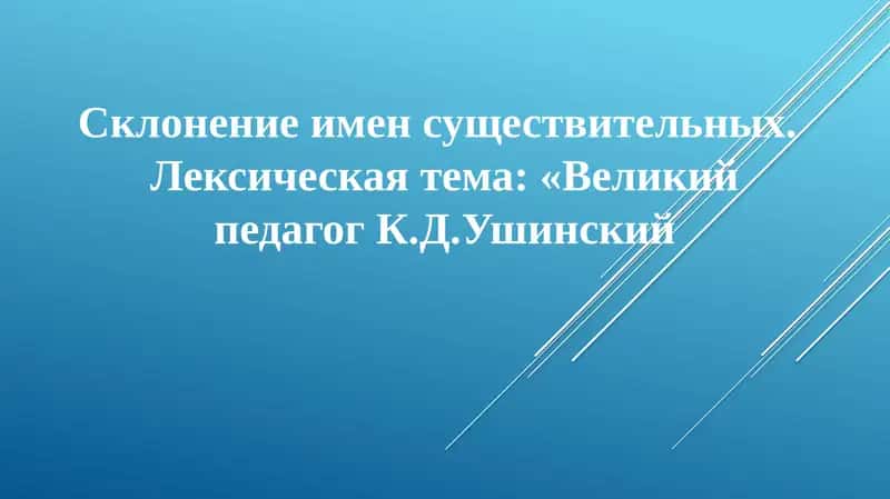 Склонение имен существительных 1
