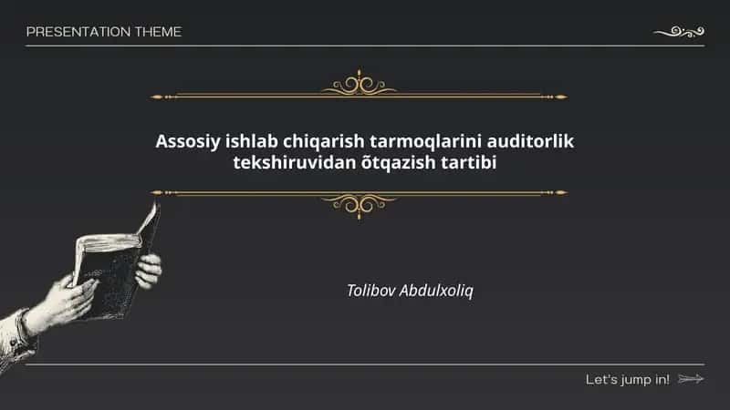 Assosiy ishlab chiqarish tarmoqlarini auditorlik tekshiruvidan õtqazish tartibi 1