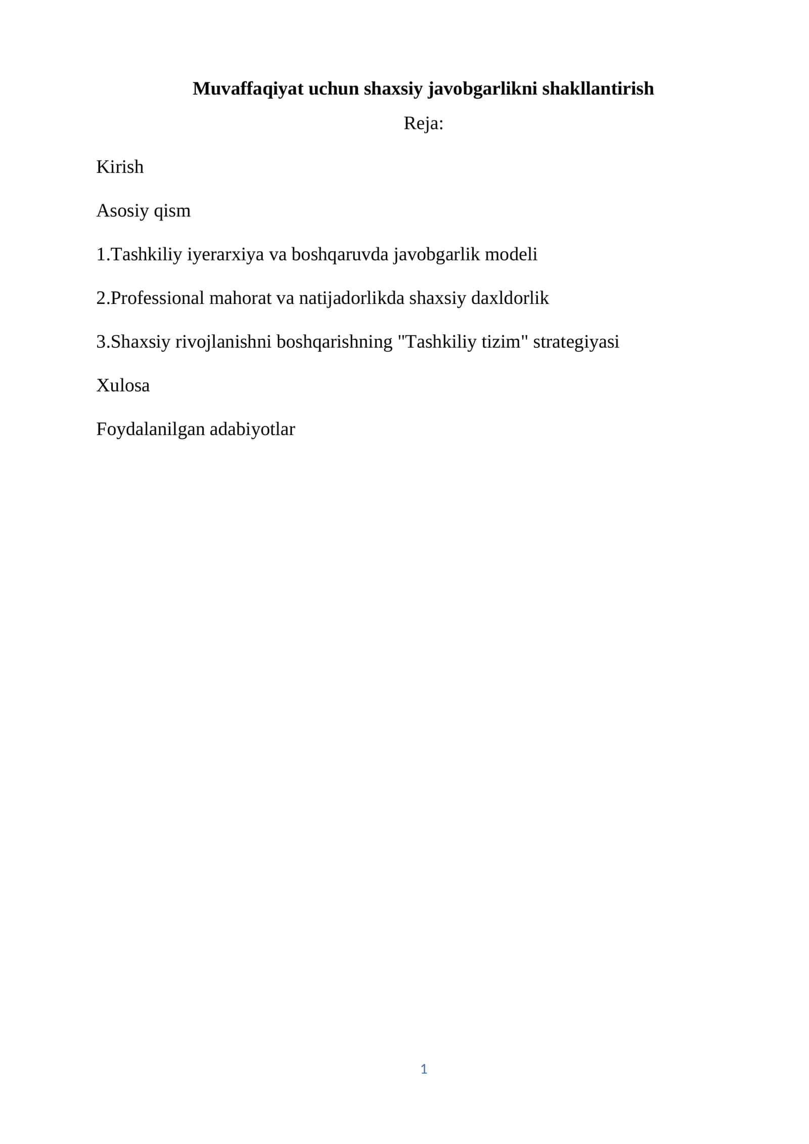 Shaxsiy javobgarlikni shakllantirish 1