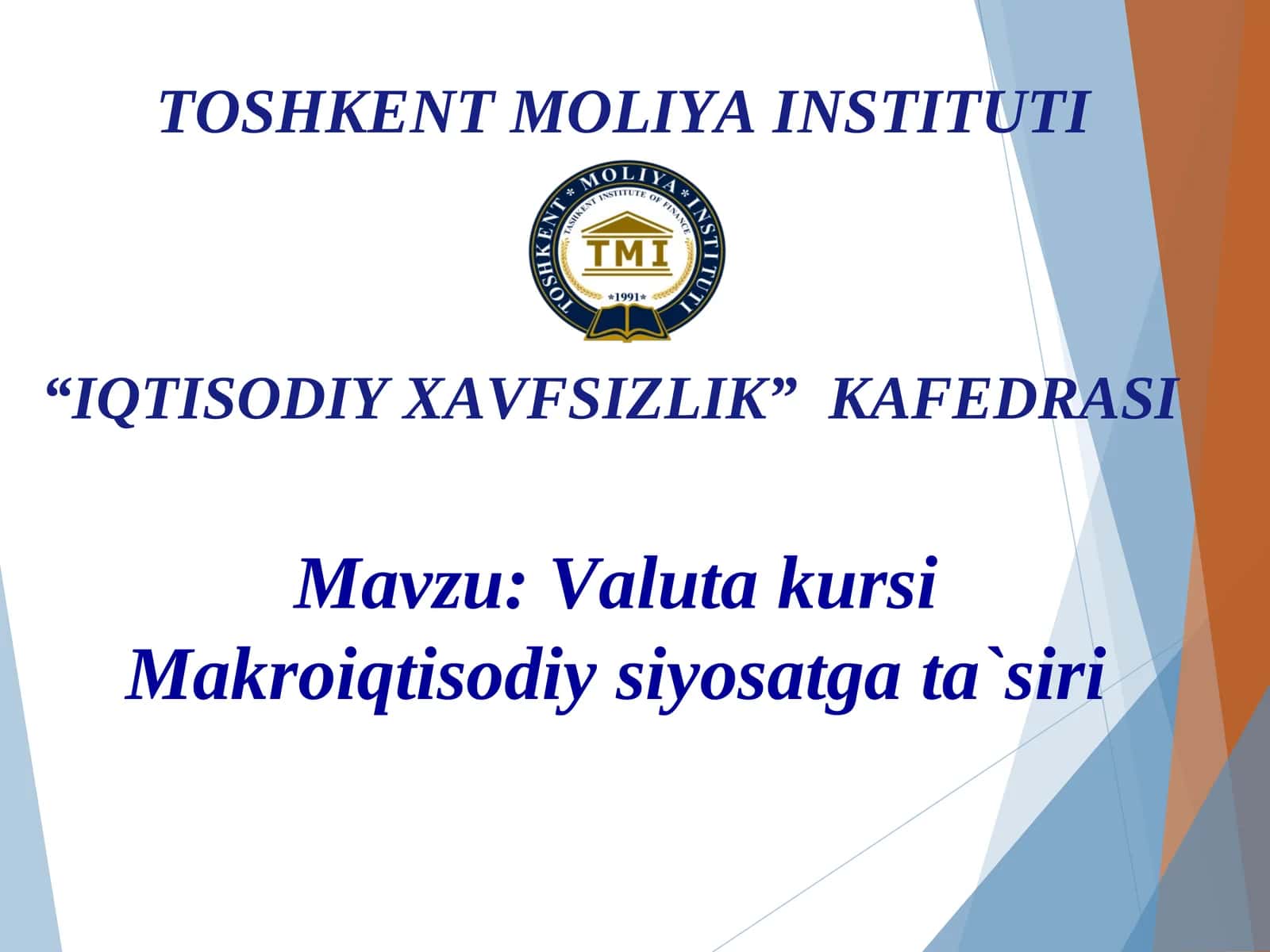 Valuta kursi Makroiqtisodiy siyosatga ta'siri 1