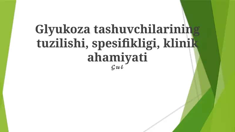 Glyukoza Tashuvchilarining Tuzilishi 1