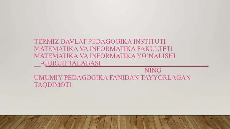 O’quvchilar jamoasini shakllantirish 1