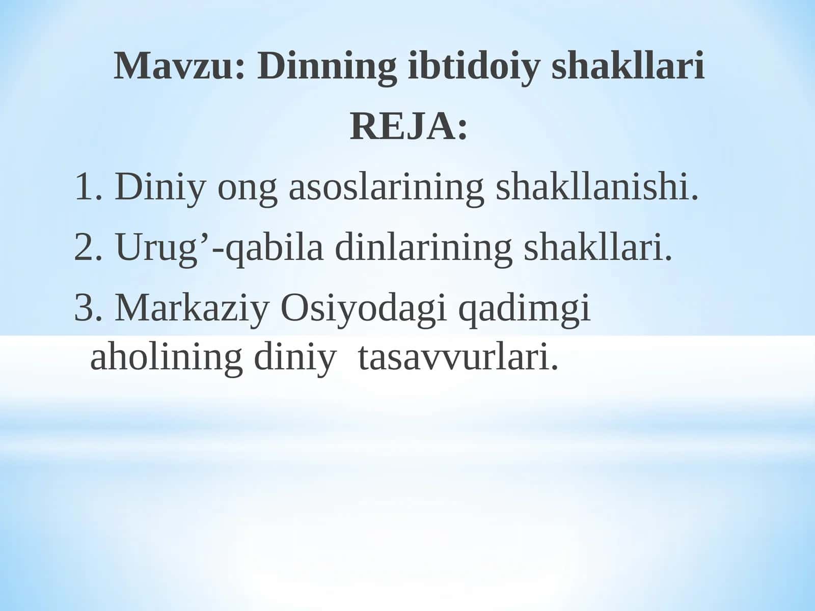 Dinning ibtidoiyshakllari 1