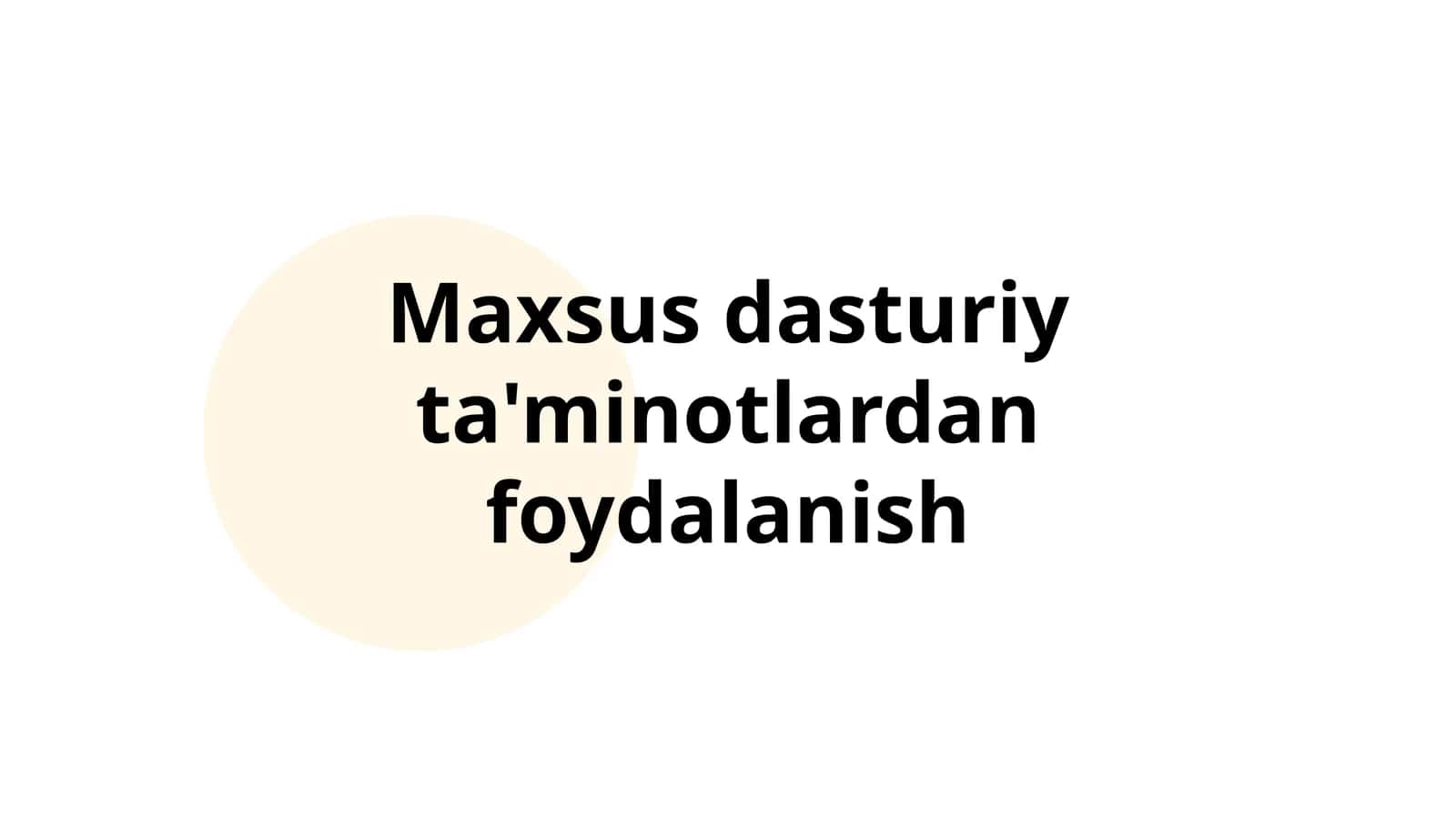 Maxsus dasturiy ta'minotlardan foydalanish 1