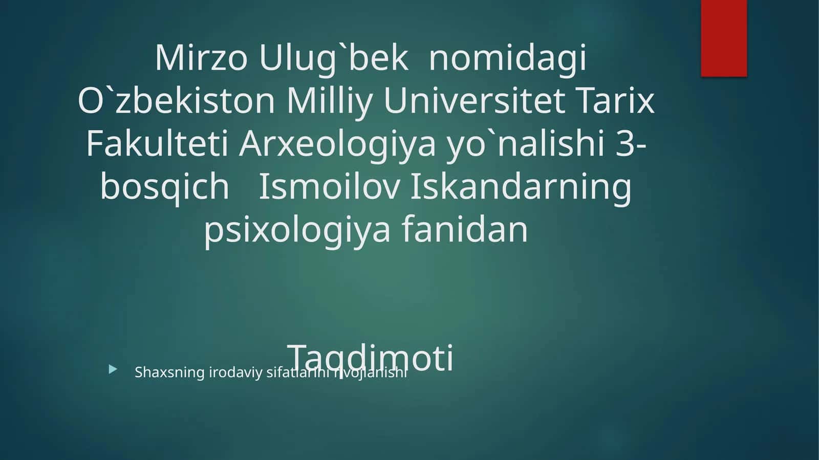 Shaxsning irodaviy sifatlarini rivojlanishi 1