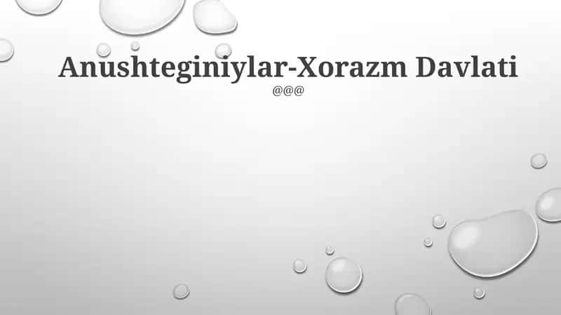 Anushteginiylar-Xorazm Davlati 1