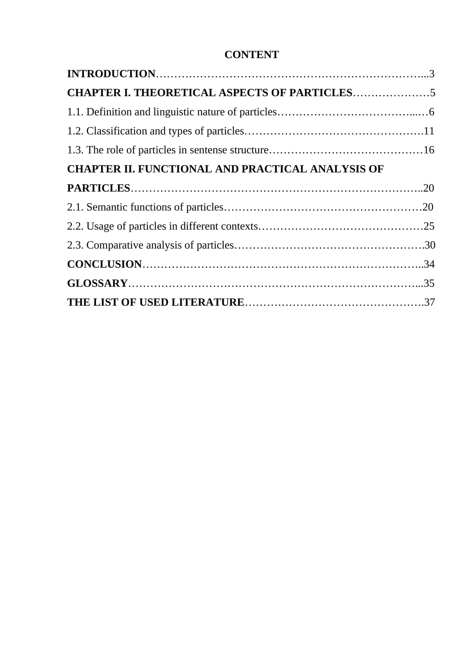 The particle 1