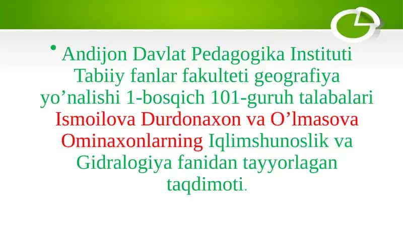 Iqlim shakillanishining sirkulyatsion omillari 1