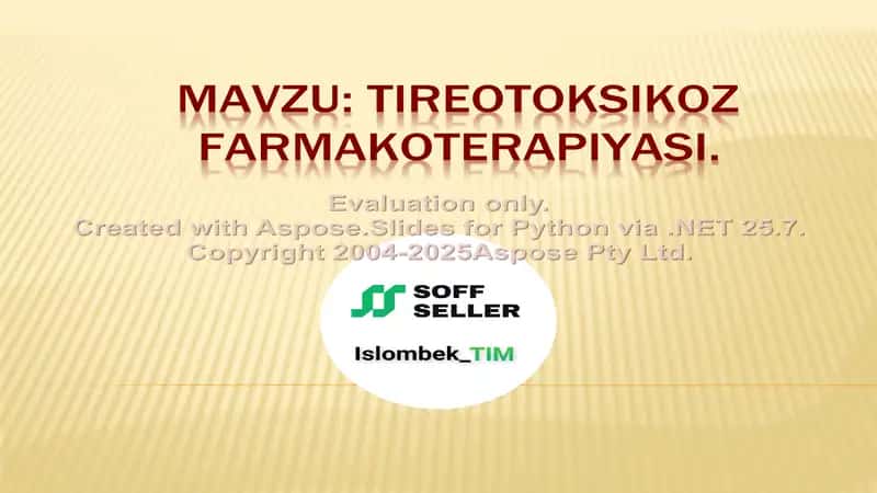 Tireotoksikoz farmakoterapiyasi 1