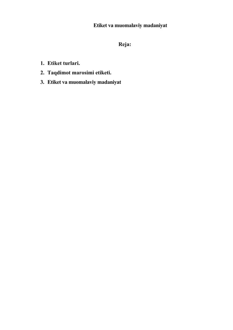 Etiket va muomalaviy madaniyat 1