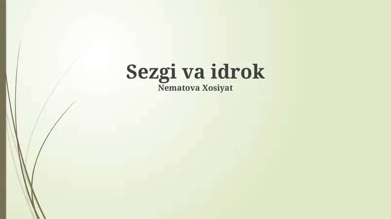 Sezgi va Idrok 1