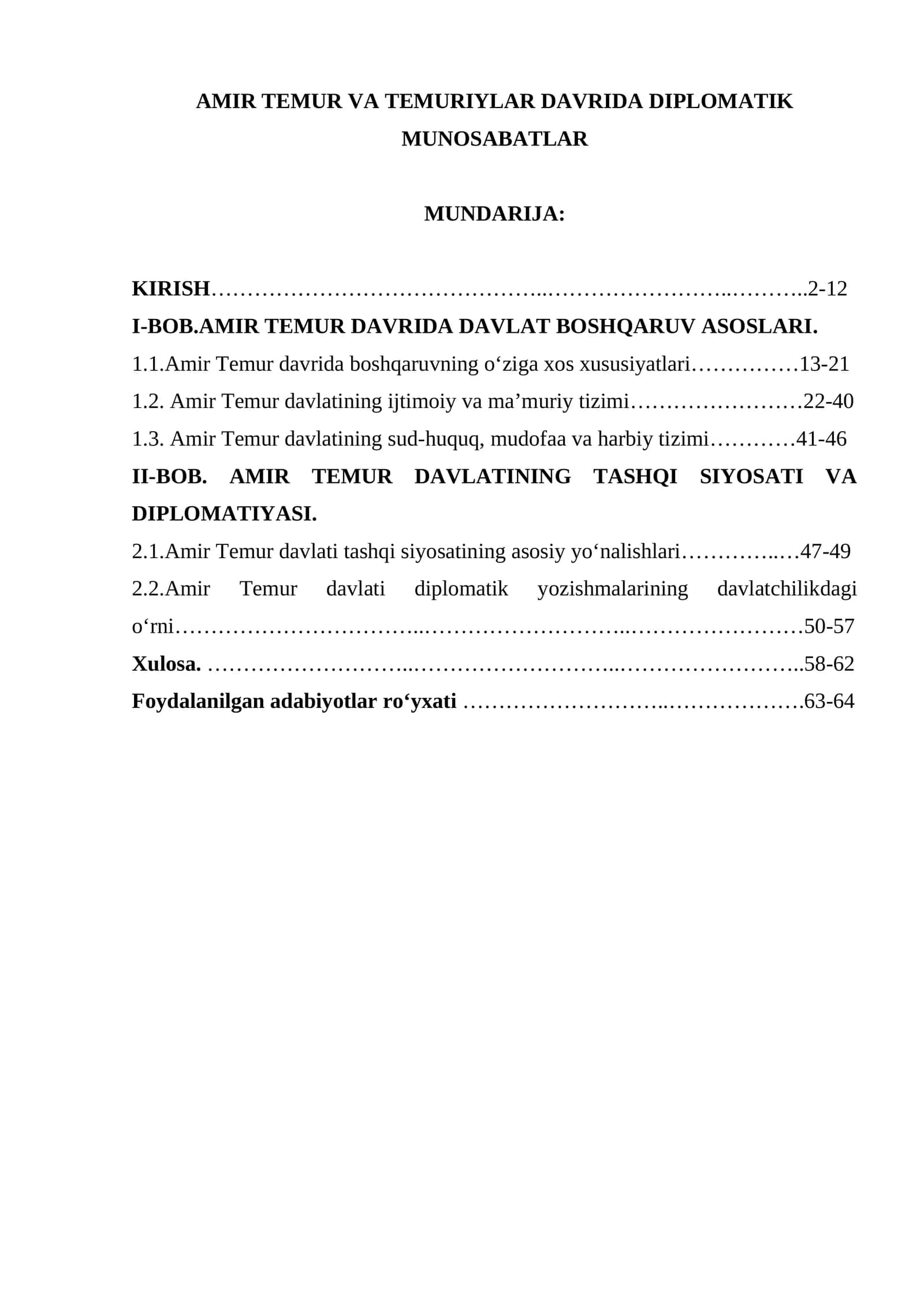 AMIR TEMUR VA TEMURIYLAR DAVRIDA DIPLOMATIK MUNOSABATLAR 1