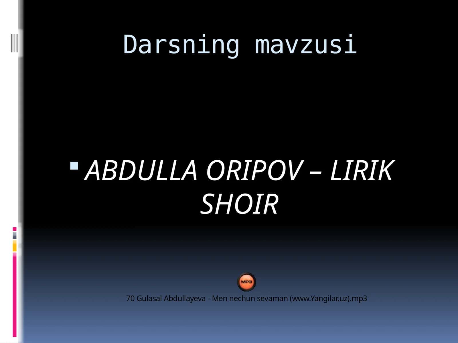 ABDULLA ORIPOV – LIRIK SHOIR 1