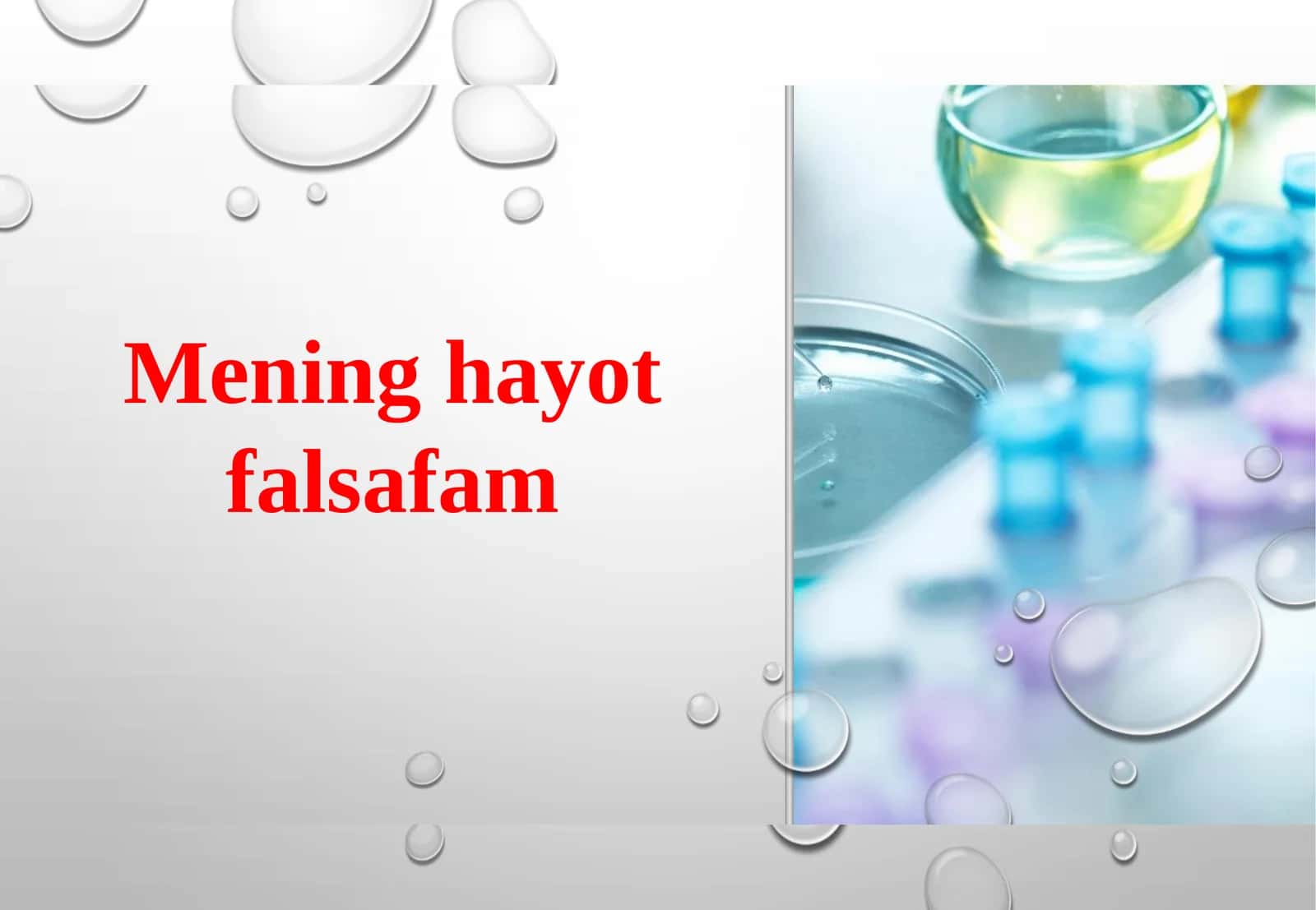 Mening hayot falsafam 1