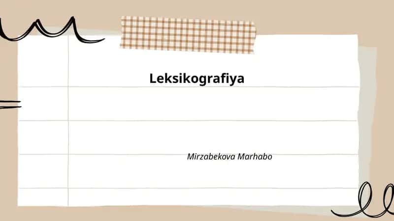 Leksikografiya by Mirzabekova Marhabo 1