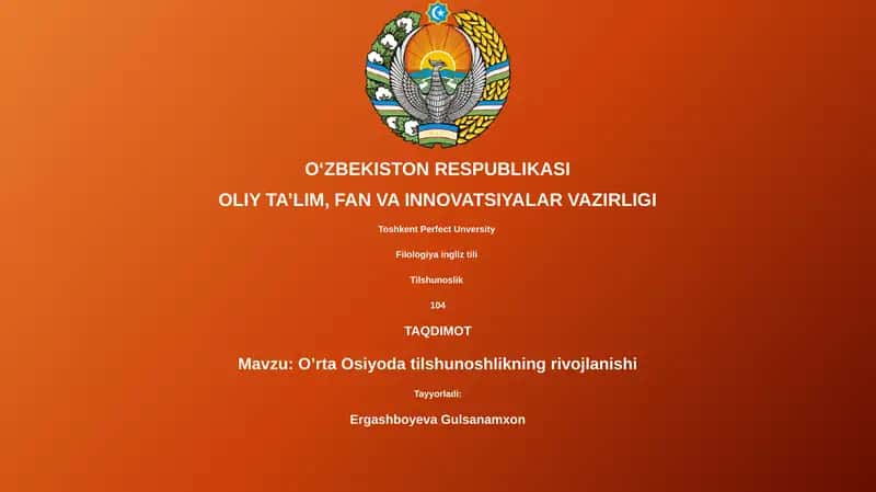 O’rta Osiyoda tilshunoshlikning rivojlanishi 1