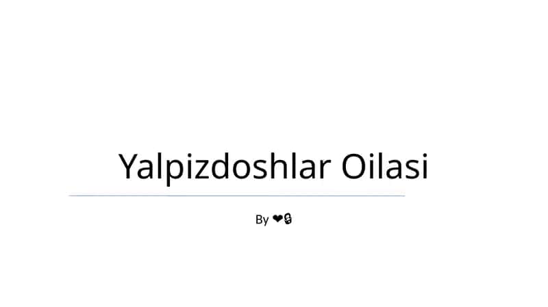 Yalpizdoshlar Oilasi 1