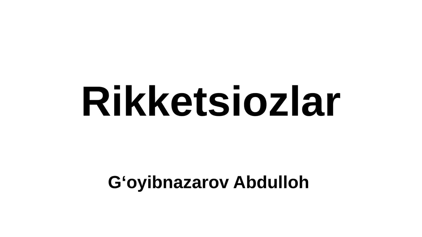 Rikketsiozlar 1