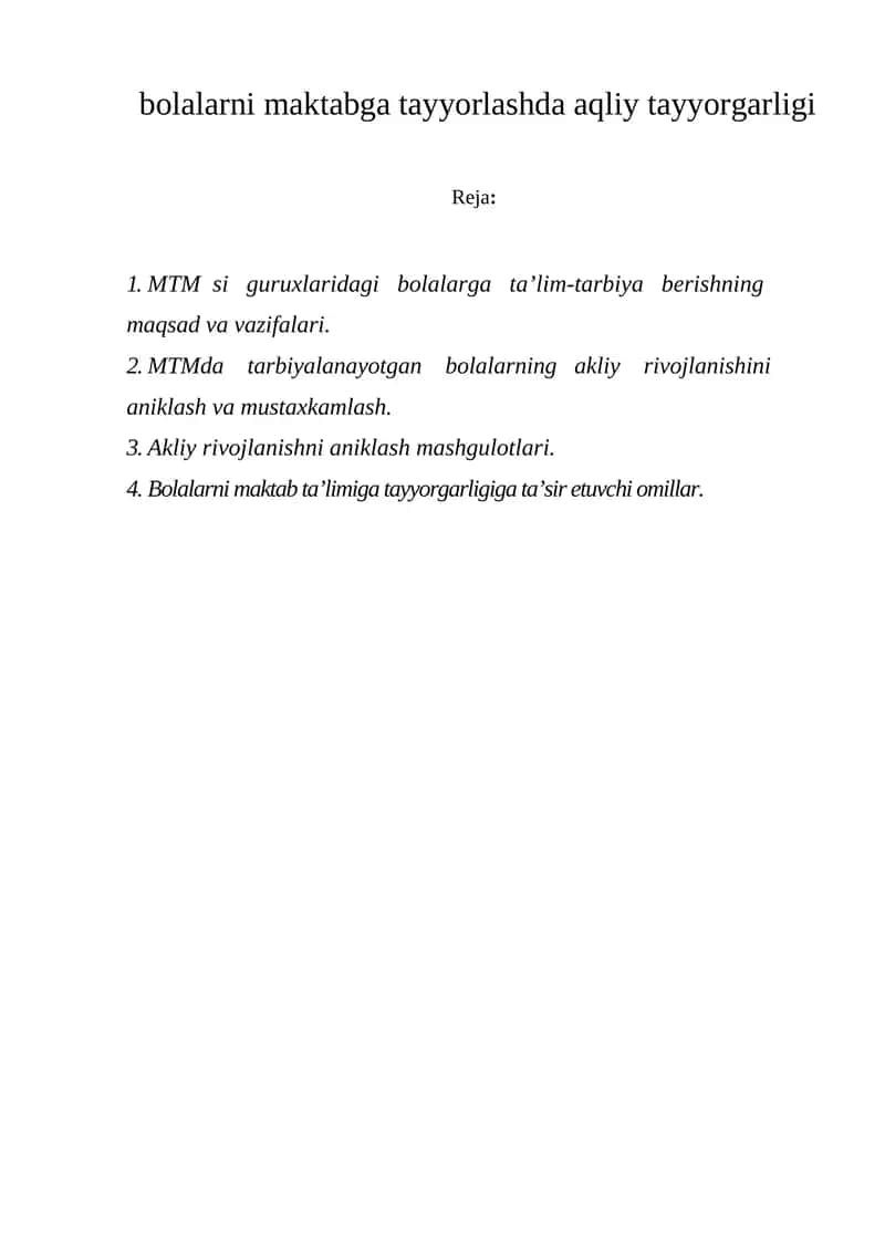 Maktabgacha yoshdagi bolalarga ta'lim-tarbiya berish 1