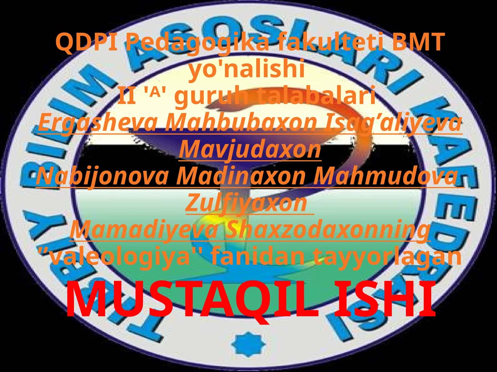 Valeologiya fanidan tayyorlagan 1