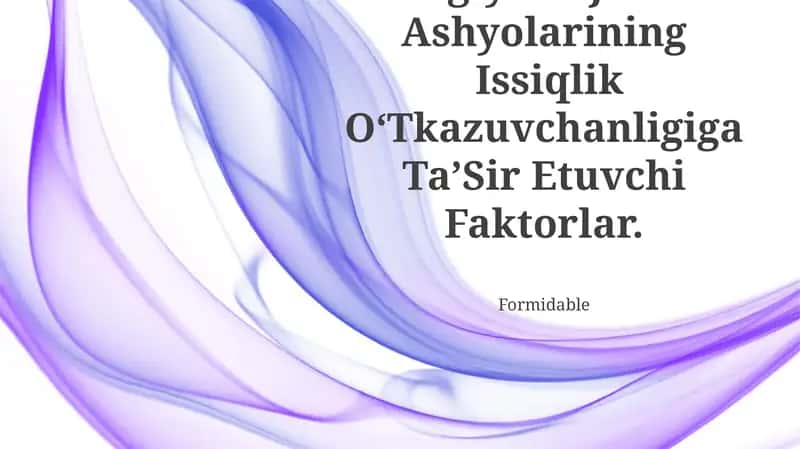 Issiqlik O‘Tkazuvchanligi 1