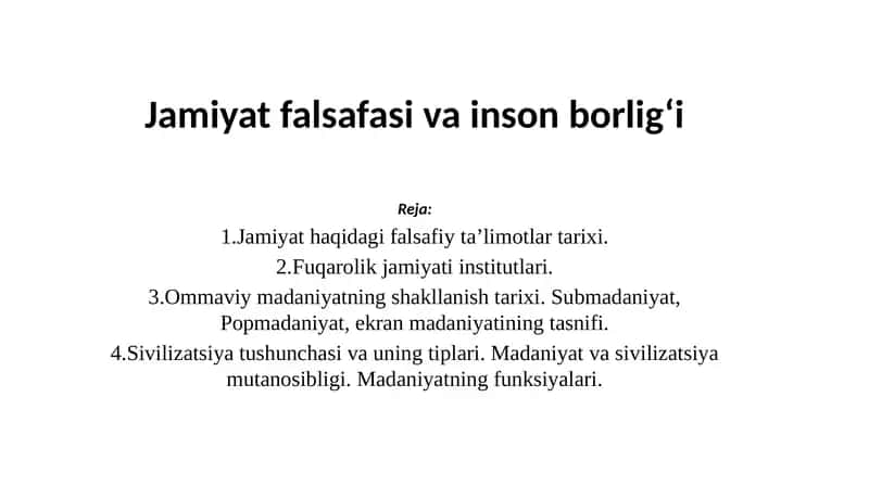 Jamiyat falsafasi va insonborlig'i 1
