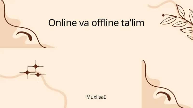 Onlayn va Offline Taʼlim 1
