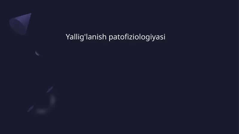 Yallig'lanish patofiziologiyasi 1