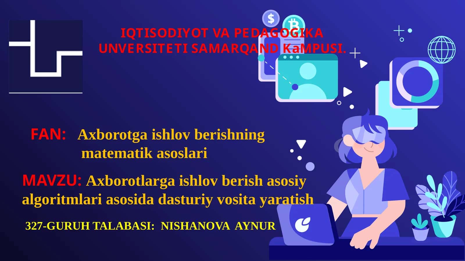 Axborotlarga ishlov berishning matematikasoslari 1