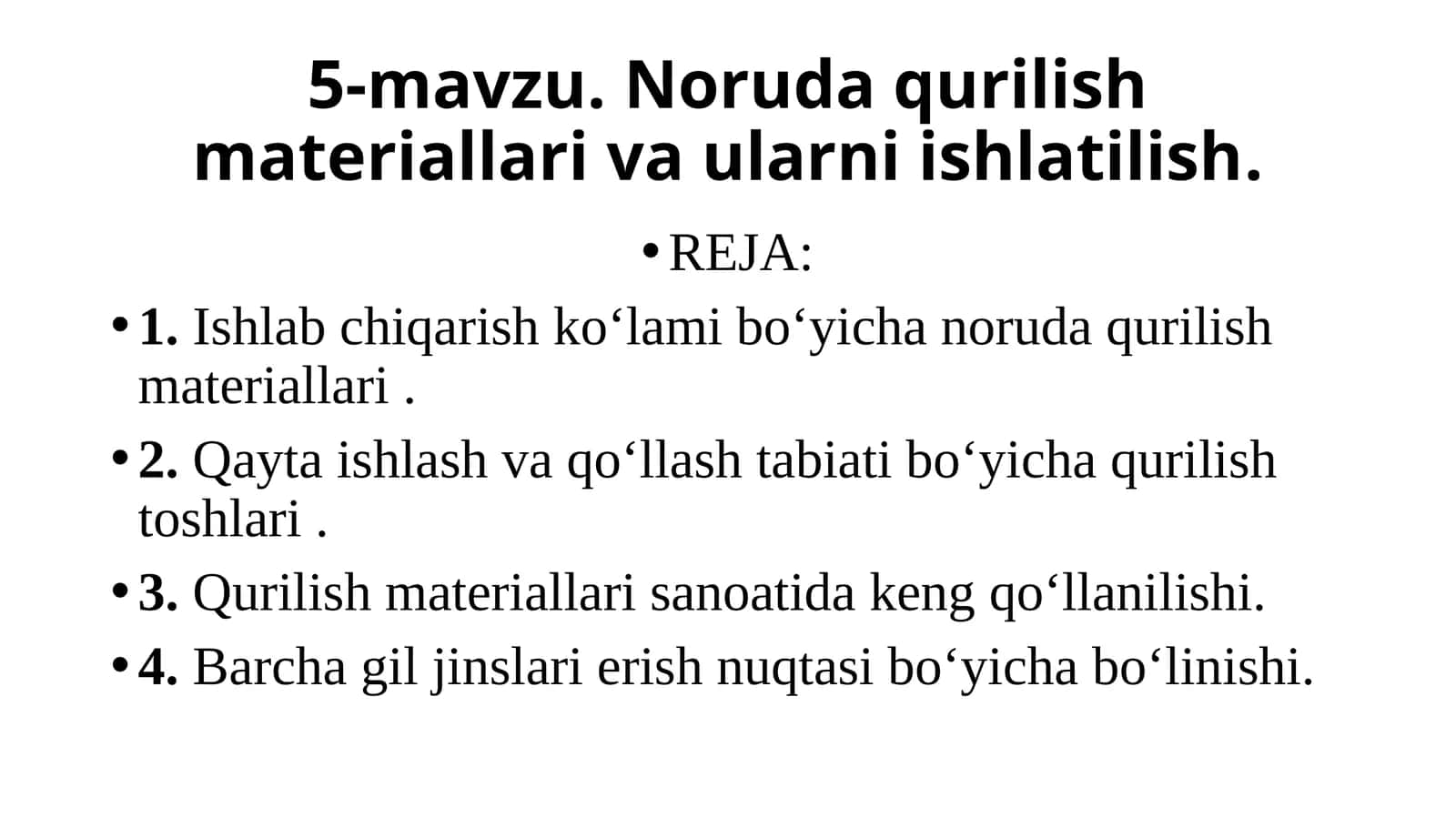 Noruda qurilish materiallari va ularni ishlash 1