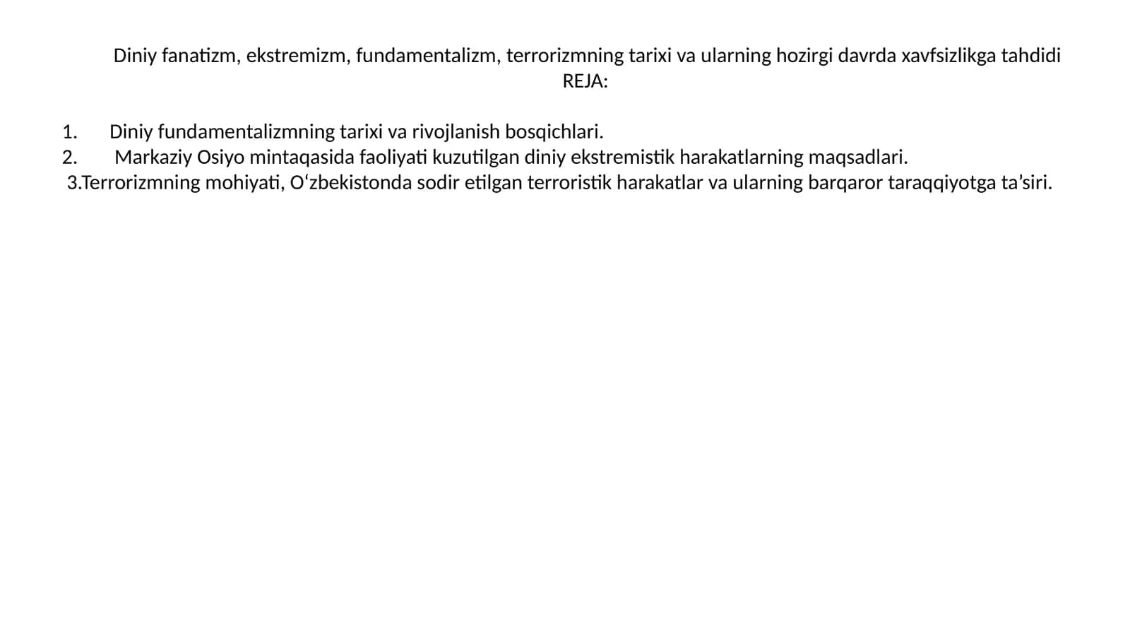 Diniy fundamentalizm va terrorizm 1