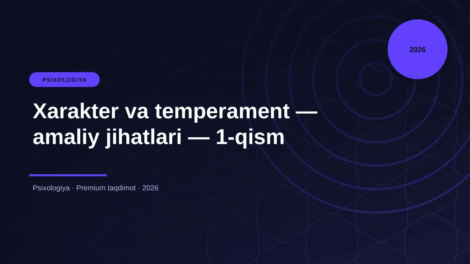 Xarakter va temperament — amaliy jihatlari — 1-qism 1