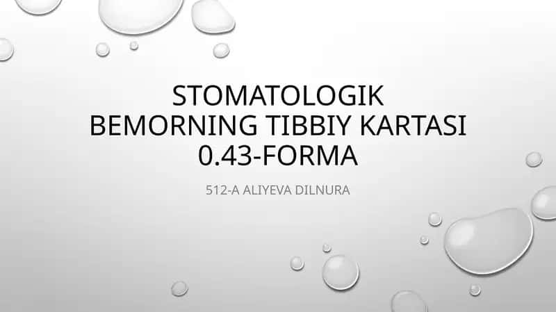 Stomatologik bemorning tibbiy kartasi 1