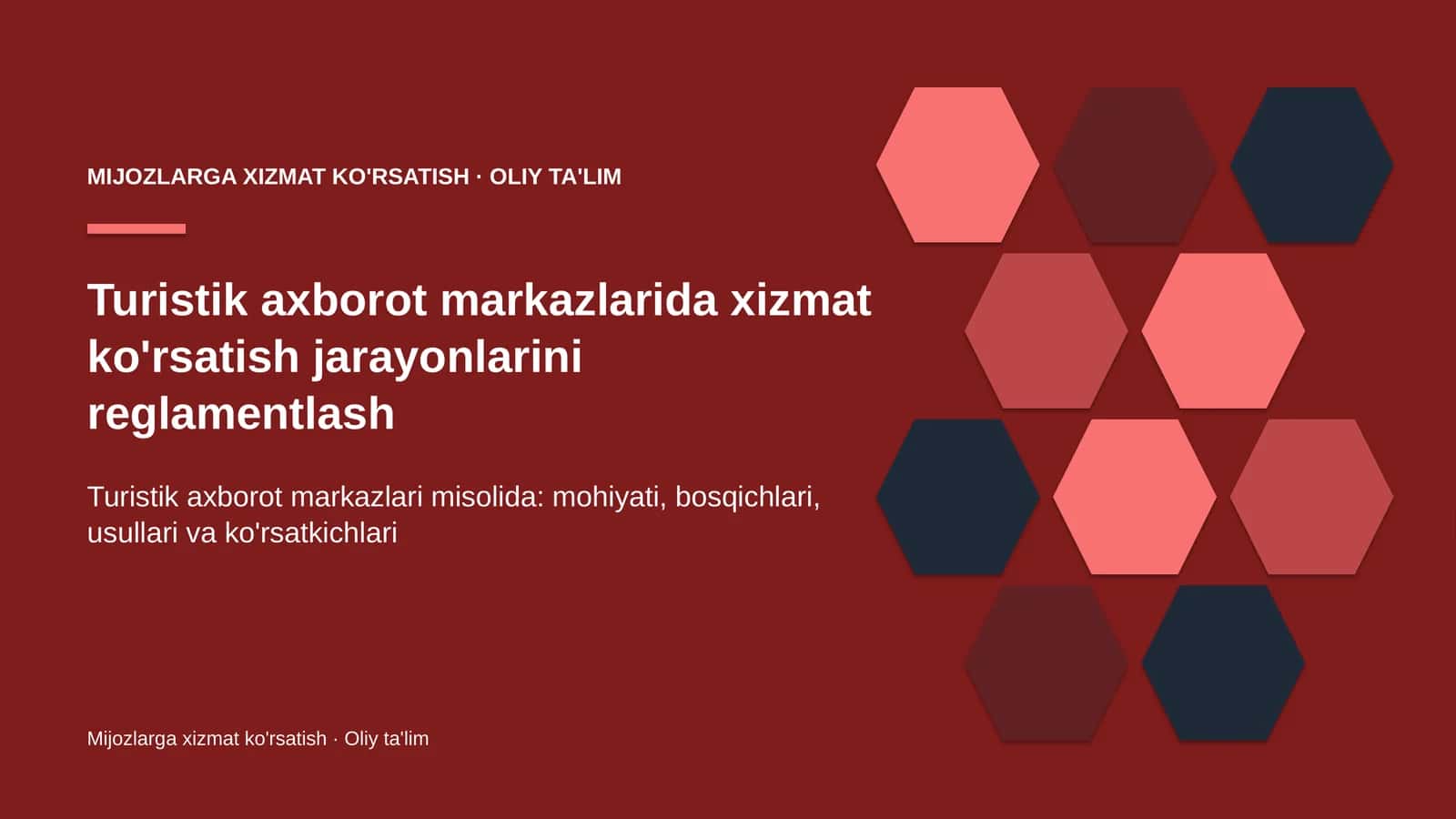 turistik axborot markazlarida xizmat ko'rsatish jarayonlarini reglamentlash 6717 1