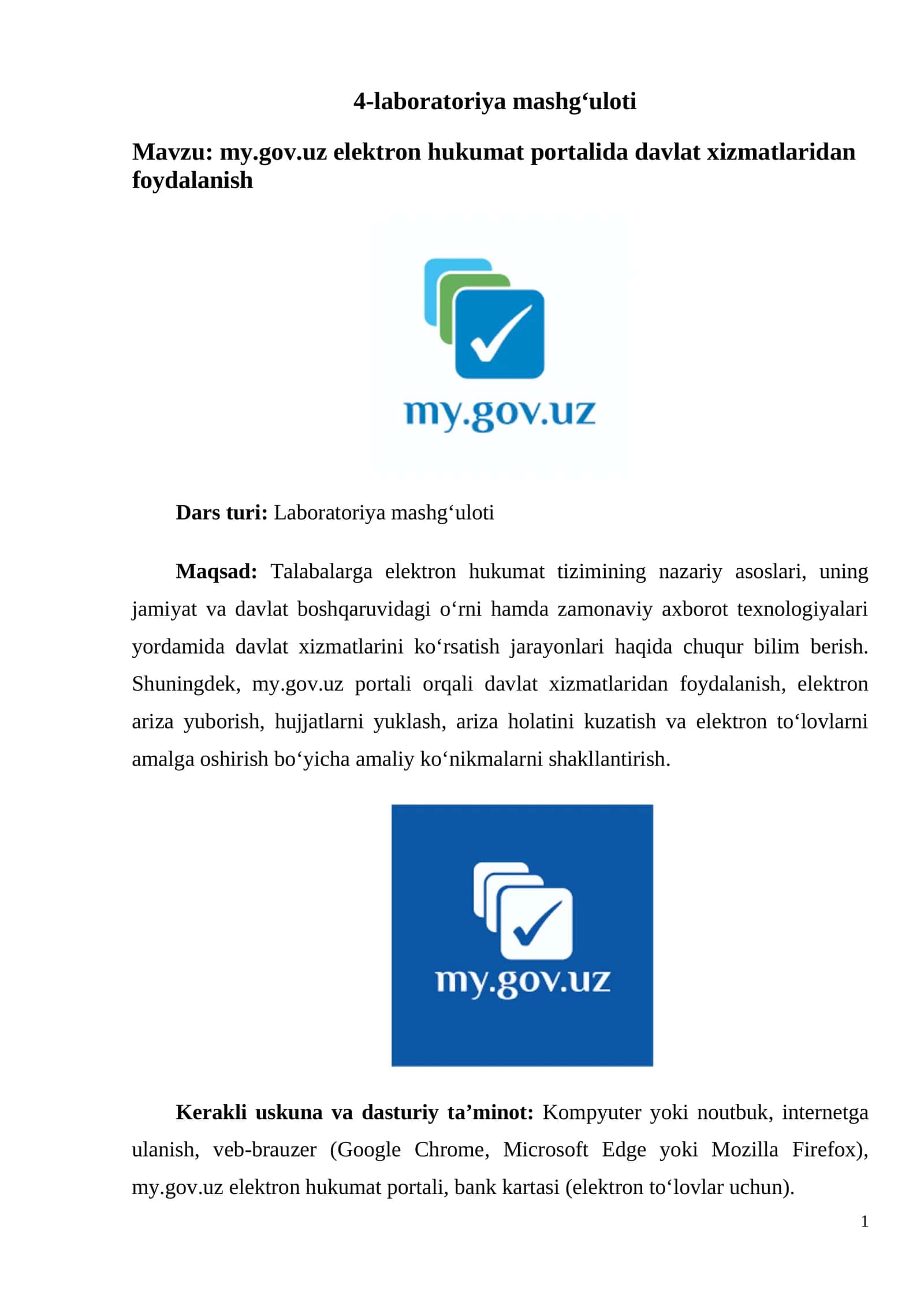 my.gov.uz elektron hukumat portalida davlat xizmatlaridan foydalanish 1