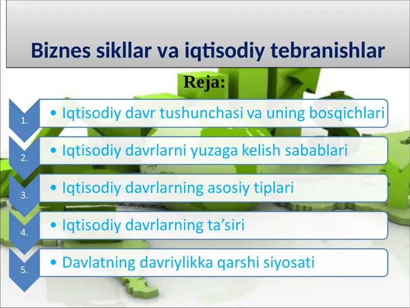 Biznes sikllar va iqtisodiy tebranishlar 1