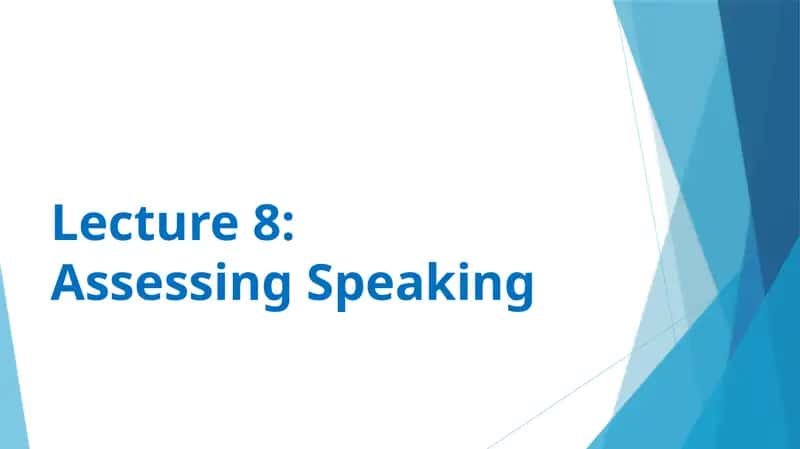 Assessing Speaking 1