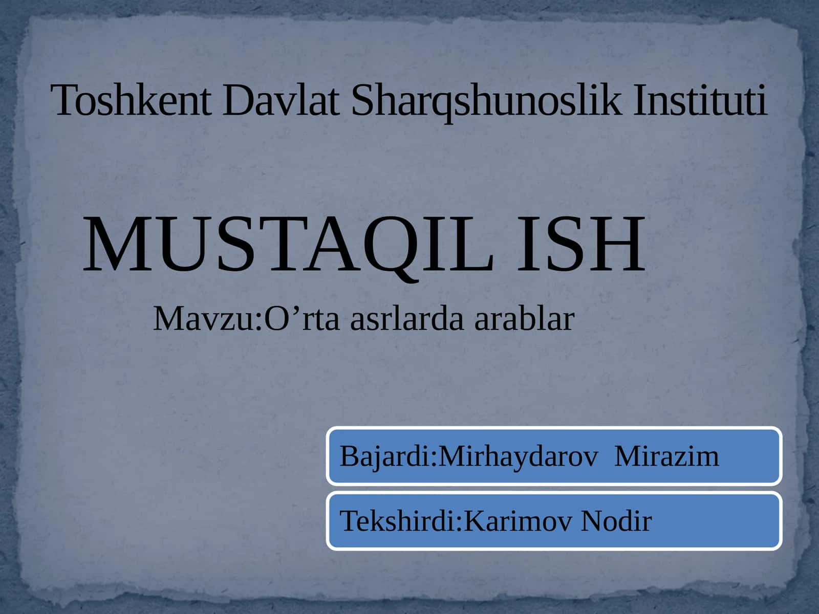 O’rtaasrlarda arablar 1