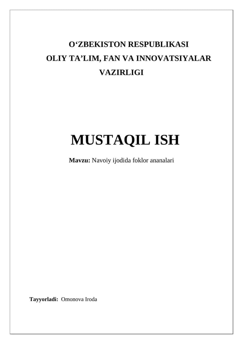 Navoiy ijodida foklor ananalari 1