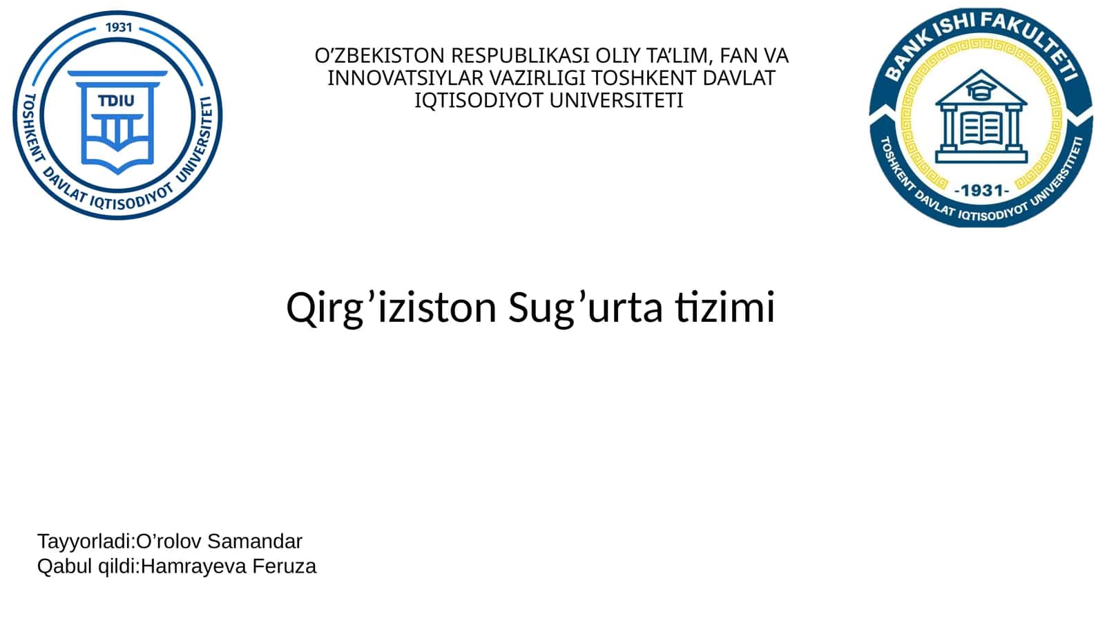 Qirg’iziston Sug’urta tizimi 1