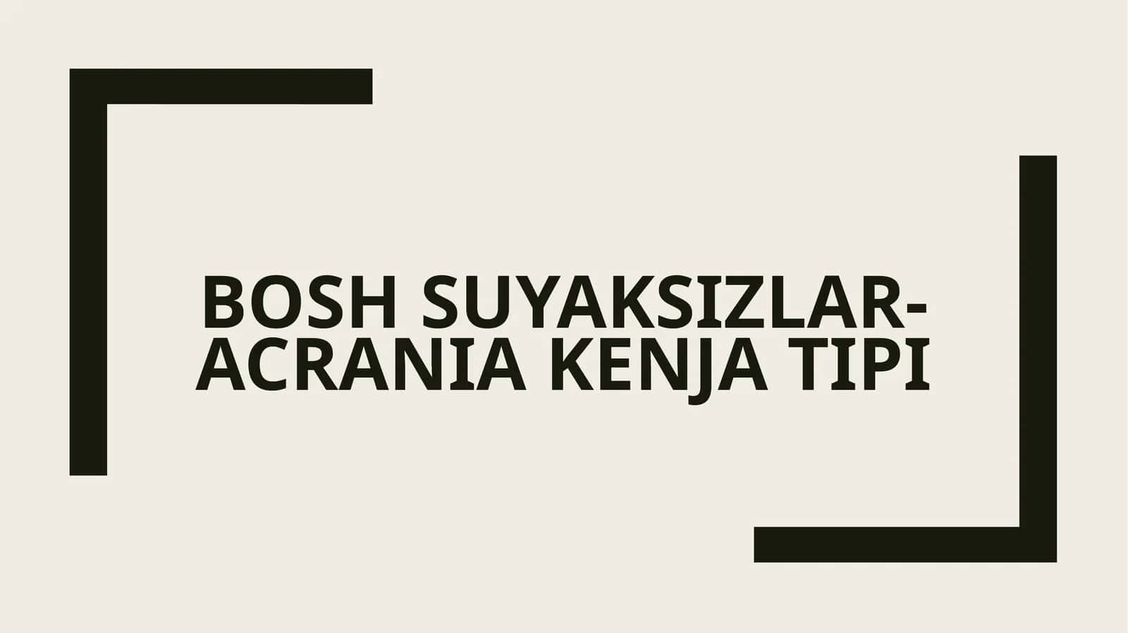 Bosh suyaksizlar-Acrania kenja tipi 1