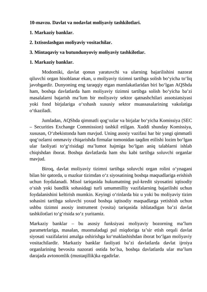 Markaziy banklar 1
