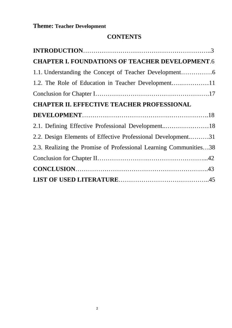 Teacher Development Course 1