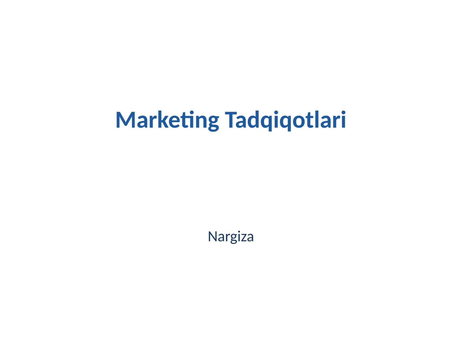 Marketing Tadqiqotlari 1
