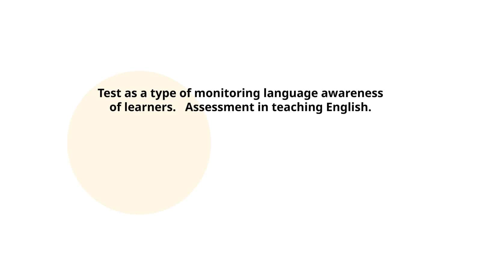Test as a type of monitoring language awareness of learners. Assessment in teaching English 1