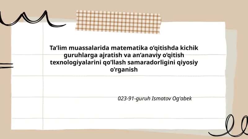 Ta'lim muassalarida matematika o'qitish 1