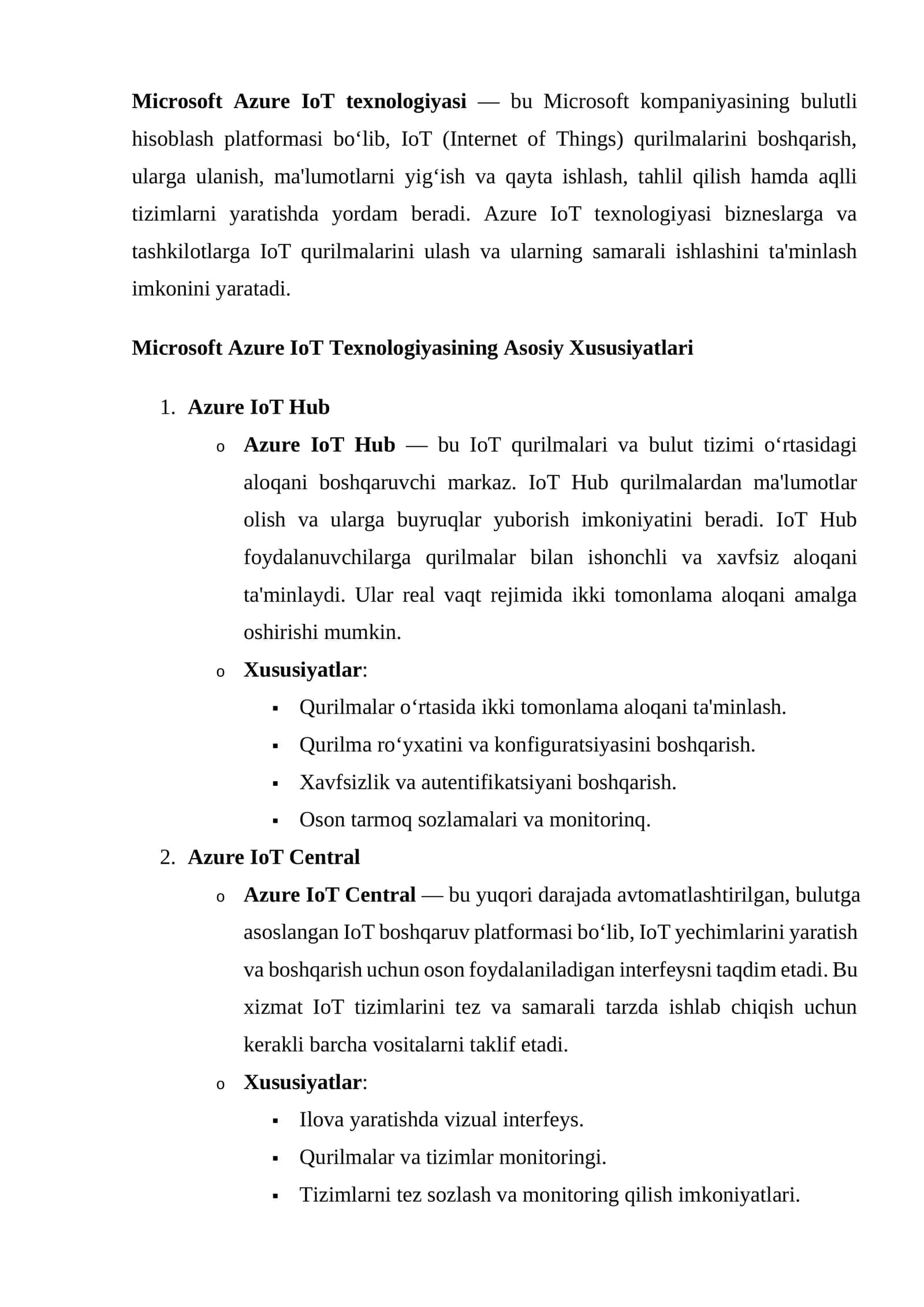 Microsoft Azure IoT Texnologiyasi 1