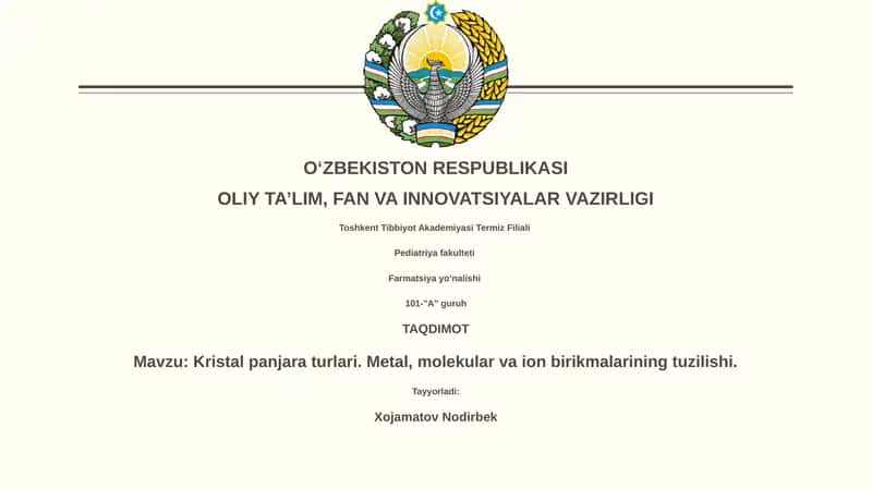 Kristal panjara turlari 1