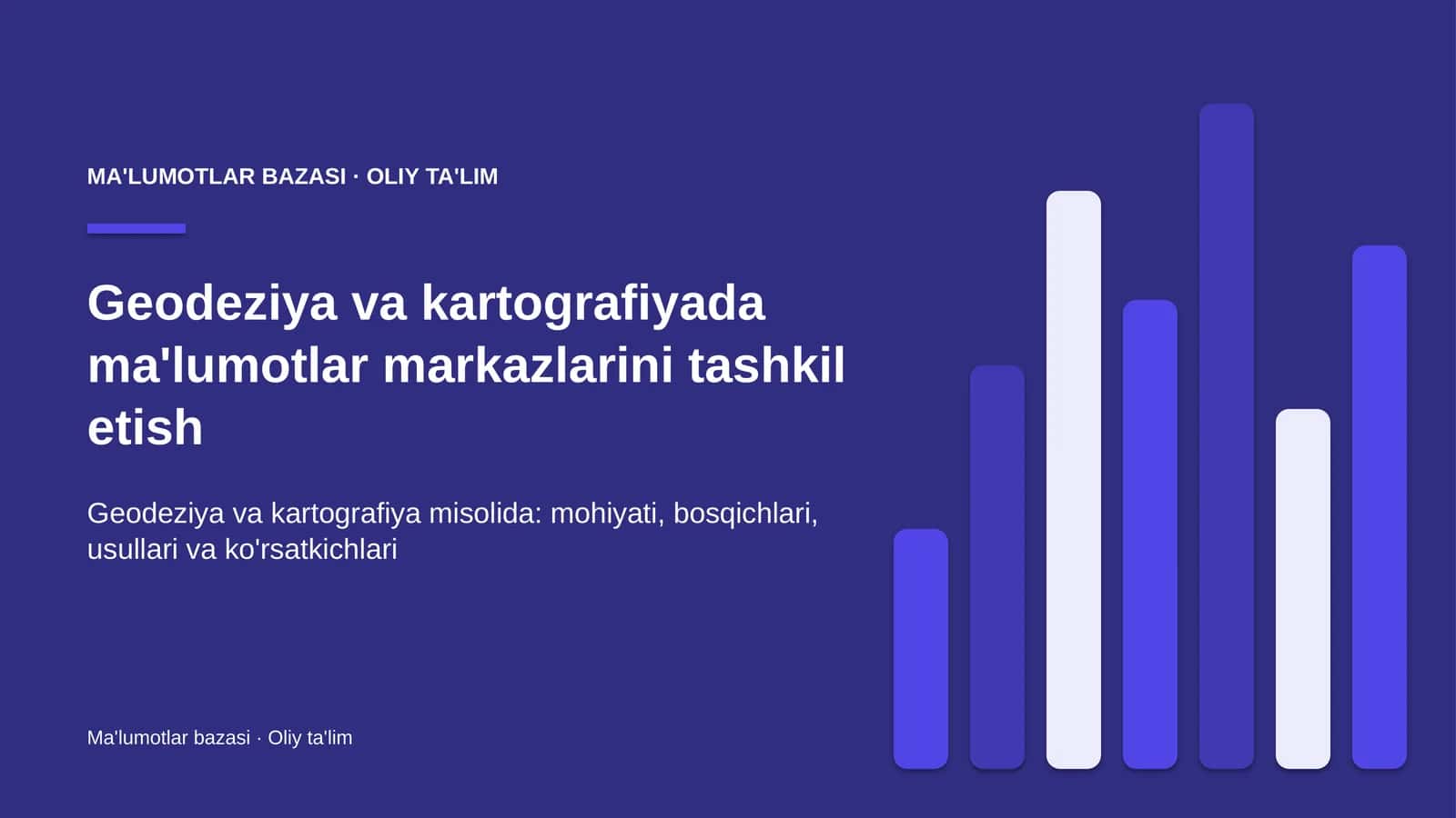 geodeziya va kartografiyada ma'lumotlar markazlarini tashkil etish 6384 1